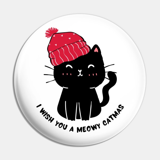 I Wish You a Meowy Catmas Pin by Creativity Haven