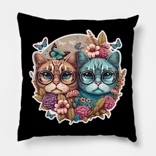 Cute Cats illustration Pillow