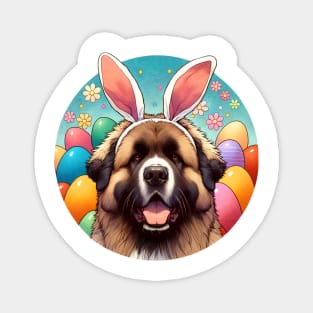 Bouvier des Flandres in Bunny Ears Embraces Easter Joy Magnet