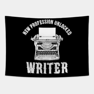 New Profession Unlocked Writer Funny Writing Books Gift Tapestry