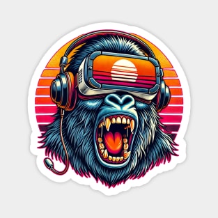 Funny Gorilla VR Playing Tag Boys Adult Gorilla VR Gamer Magnet