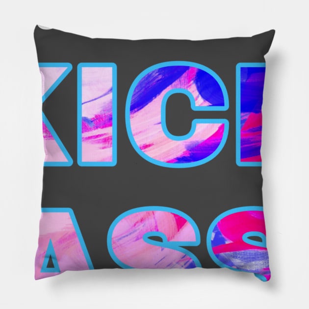 Smoke Weed and Kick Ass (WHT txt) Pillow by Smoke Local Official