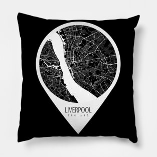 Liverpool, England City Map - Travel Pin Pillow