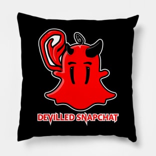 deviled snapchat Pillow