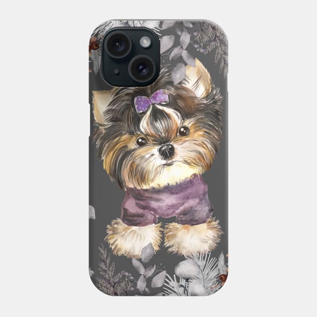 Cute Yorkshire terrier Phone Case by Athikan