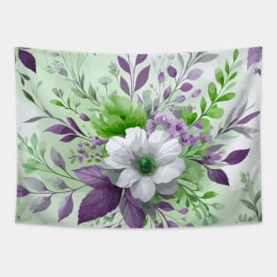 White Purple Spring Flowers Tapestry