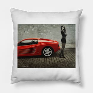 Miss Ferrari. Red Ferrari Testarossa Pillow