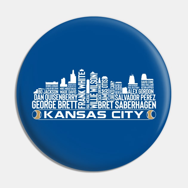 Kansas City Baseball Team All Time Legends, Kansas City Skyline Pin by Legend Skyline