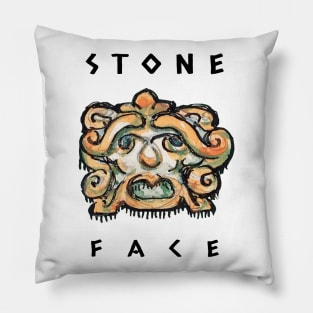 Stone Head Vintage Sculpture Face Pillow