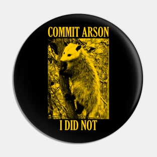 I Did NOT Commit Arson Pin