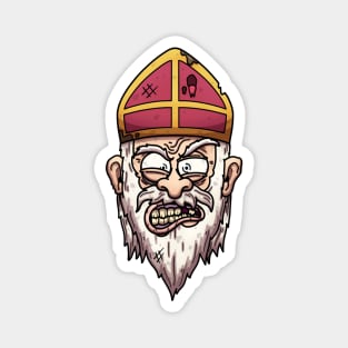 Creepy Cartoon Saint Nicholas Face Magnet