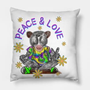 Peace loving Opossum Pillow