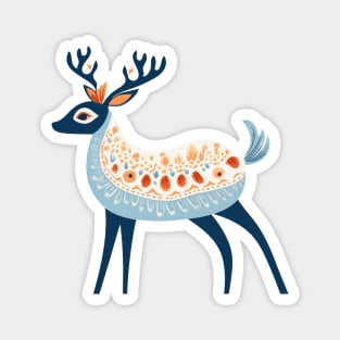 Boho Scandinavian Folk art Deer Pattern . Magnet