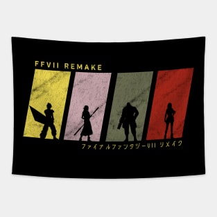 FFVII Remake Character Silhouettes Tapestry