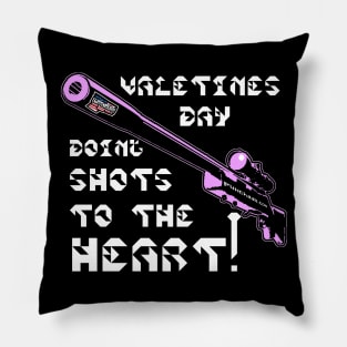 Valentines Day Doing Shots To The HEART! v. Code Pink Wht Text Pillow