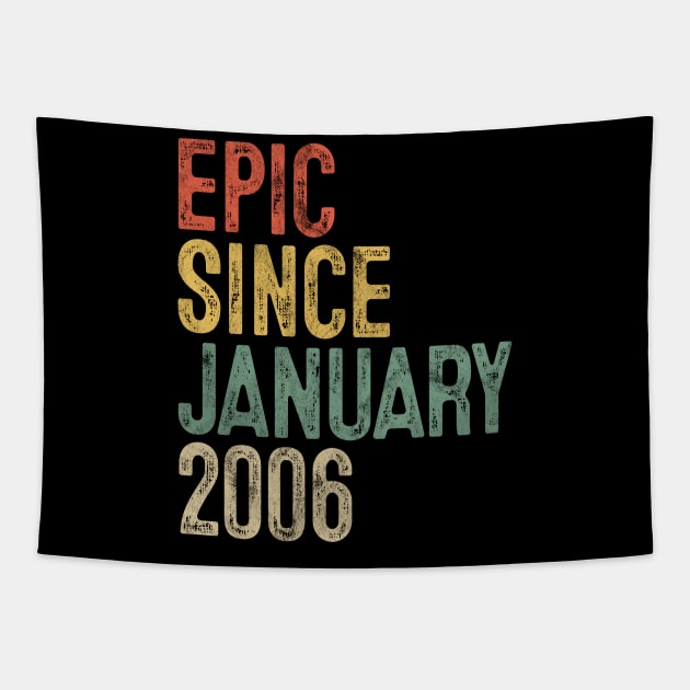 Fun Epic Since January 2006 14th Birthday Gift 14 Year Old Tapestry by rhondamoller87