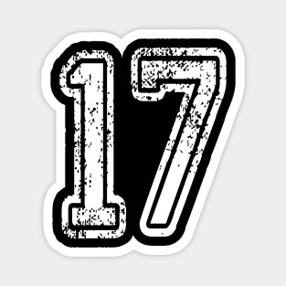 Number 17 Grungy in white Magnet