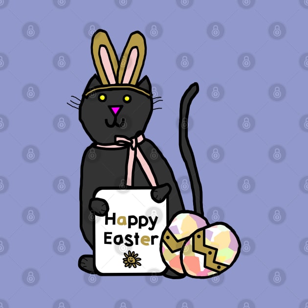 Happy Easter Bunny Ears Cat by ellenhenryart