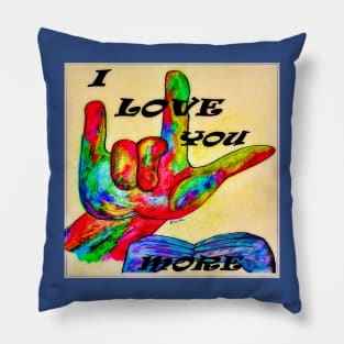 ASL I Love You More Pillow