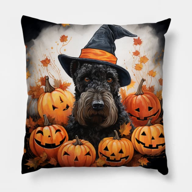 Kerry blue terrier Hallowen Pillow by NatashaCuteShop