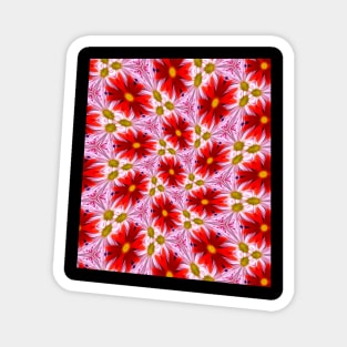 Beautiful Red Aster Patterns Magnet