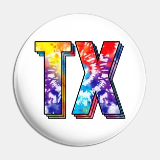 Texas State TX tie dye colorful Pin