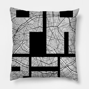 Paris, France City Map Typography - Light Pillow