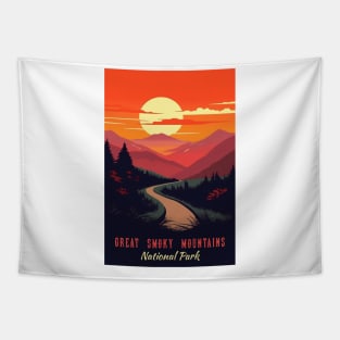 Great Smoky Mountains national park vintage travel poster Tapestry