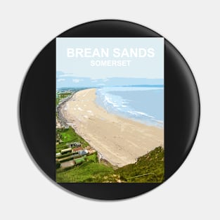 Brean Sands Somerset. Travel poster. Gift. Pin