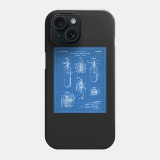 Scuba Tank Patent - Scuba Diver Deep Sea Diving Art - Blueprint Phone Case