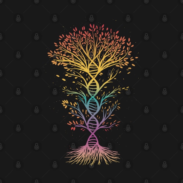 DNA Baum des Lebens Genetik Wissenschaft Biologie Colorful by Upswipe.de