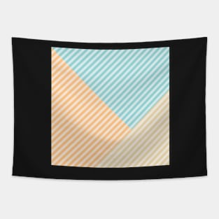 Geometric pattern blue orange soft Tapestry