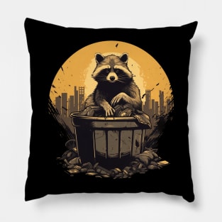 Trash Raccoon Vintage Style Pillow