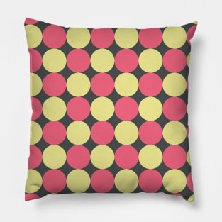 Pink and Yellow Circle Seamless Pattern 001#001 Pillow