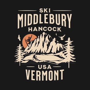 Middlebury ski and Snowboarding Gift: Hit the Slopes in Style at Hancock, Vermont Iconic American Mountain Resort T-Shirt