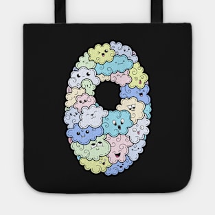 Number 0 zero Funny and Colorful Cute Monster Creatures Tote