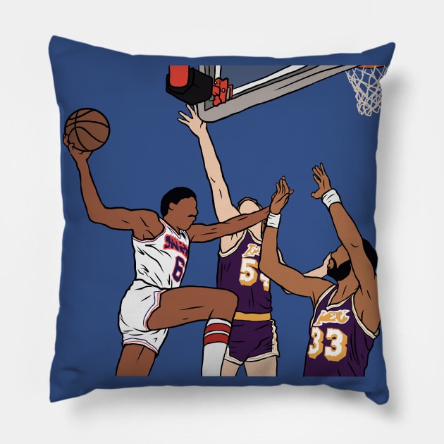 Dr. J Iconic Reverse Layup Pillow by rattraptees