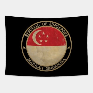 Vintage Republic of Singapore Asia Asian Flag Tapestry