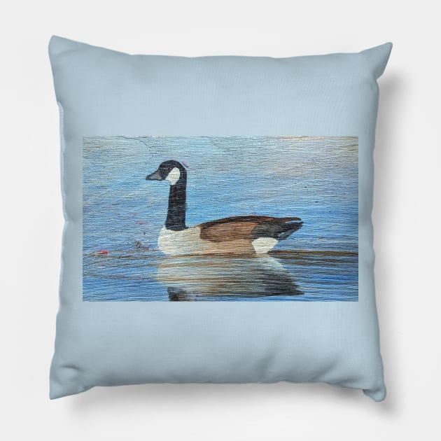 Canada Goose Reflections on the Lake Pillow by Matt Starr Fine Art