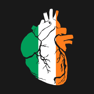 Anatomical heart design, Irish flag T-Shirt