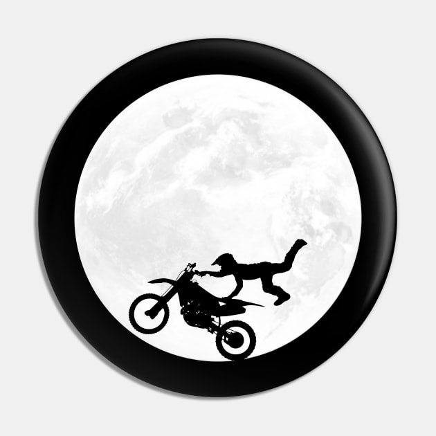 Biker Silhouette in Full Moon Pin by ChapDemo