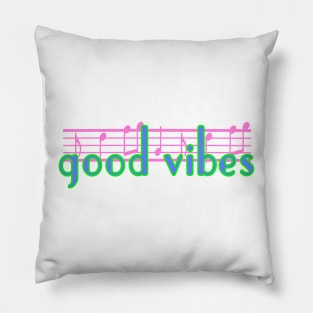 New Year - Good Vibes 80s 90s - Music Notes Pillow