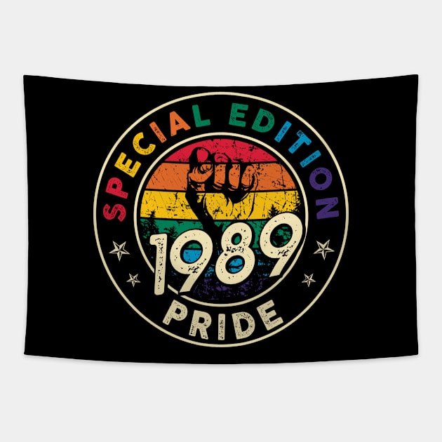 Vintage 1989 Gay Shirt Pride LGBT Gift Equality Outfit Birthday Tapestry by thangrong743