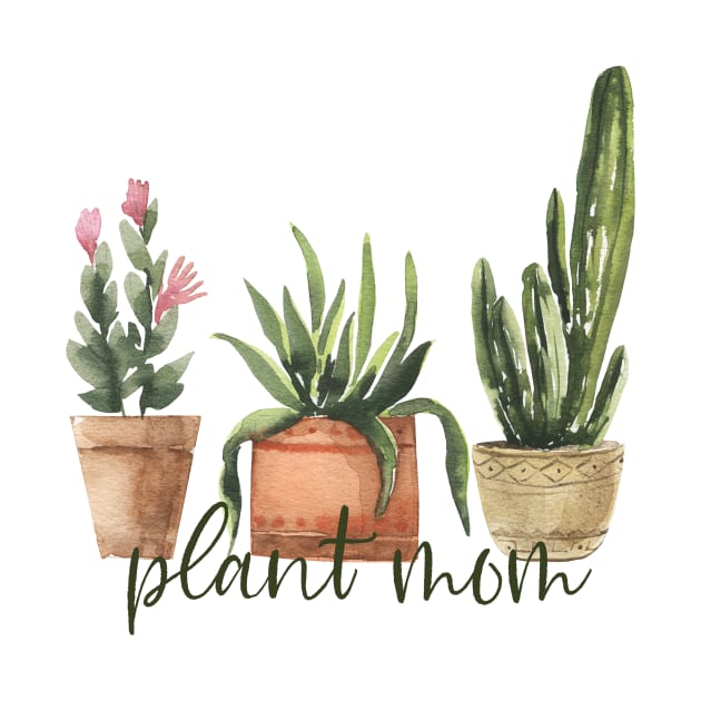 Plant Mom Dark Watercolor by annmariestowe