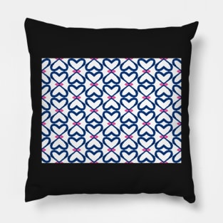 Navy Hearts with Hot Pink Accent Pattern on White | Valentine | Love Pillow