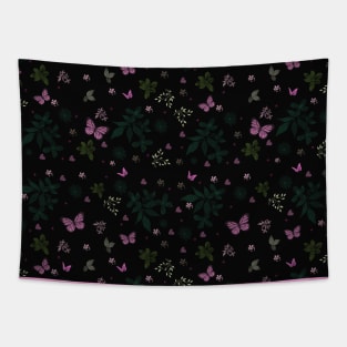 Seamless pattern w. butterflies and flowers Tapestry
