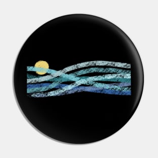 Sunset Wave Lines Pin