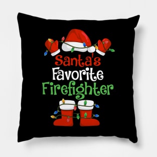 Santa's Favorite Firefighter Funny Christmas Pajamas Pillow