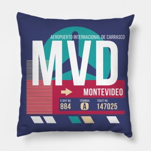 Montevideo, Uruguay (MVD) Airport Code Baggage Tag Pillow