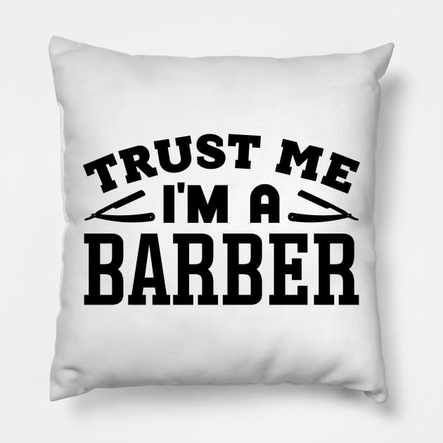 Trust Me, I'm a Barber Pillow by colorsplash